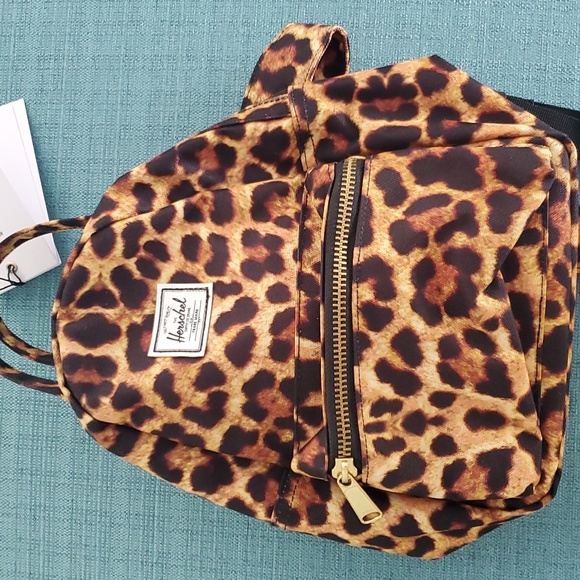 HERSCHEL MINI LEOPARD PRINT/BLACK BACKPACK - Picture 6 of 8